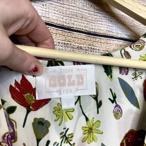 Stone Cold Fox Venice Silk Mini Dress Size 2 Floral Botanical Flowy Boho